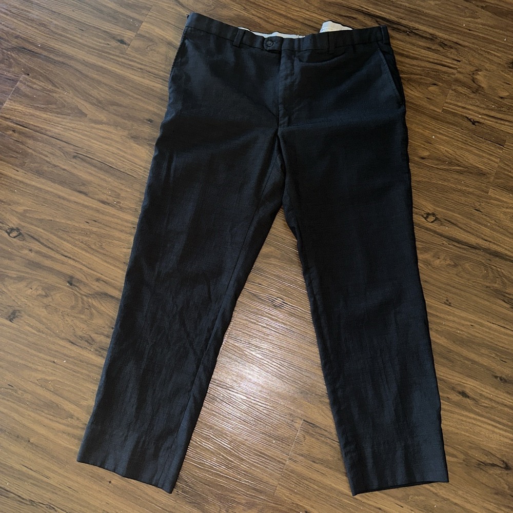 Joseph Abboud Mens Marzotto Super 100s 44x31 Wool Dress Pants Black